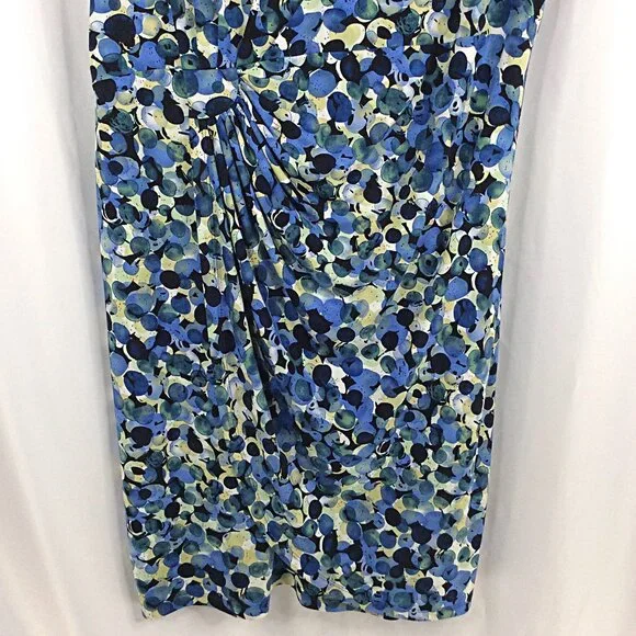 Dress Barn Sheath Dress Women's Plus Size 20 Blue Green Black Stretch Cap Sleeve - Picture 4 of 7